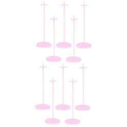 Toyvian 10 Pcs Rack Frame Model Window Mini Figure Doll Holders Holder Figures And Aew Storage Decor Mannequin Glass Base Action Support Bracket Accessories For Toy Transparent Dolls