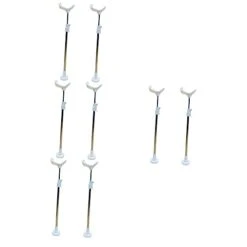 Toyvian 8 Pcs Doll Stand Doll Rack Basketball Hoop Game Baby Doll Crib Plastic, Alloy White Action Figure Display Holder Adjustable Figure Display Stand Figure Stand Movable Platform