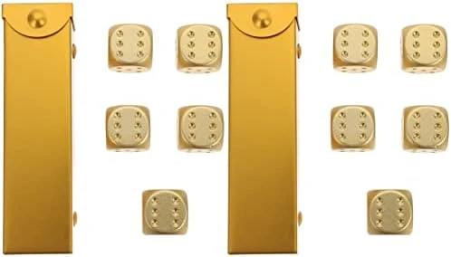 GENERIC 2sets Draw Alloy Supplies Math Craft Novelty Farkle - Exquisite Sided Tenzi Golden Case Cubes Bag Storage Playing Props Pub Small And Accessories Standard For Games 6 GENERIC 2sets Draw Alloy Supplies Math Craft Novelty Farkle - Exquisite Sided Tenzi Golden Case Cubes Bag Storage Playing Props Pub Small And Accessories Standard For Games - Image 4