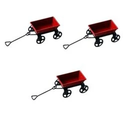 3pcs Small Trailer Simulation Cart Toy Outdoor Playset Mini Shopping Cart Miniture Decoration Mini Accessories Outdoor Metal Decor Small Landscape Decor Trolley DIY Supply Carriage