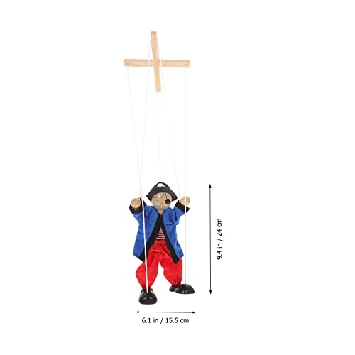 LUOZZY 2Pcs Marionette Puppets Doll Wooden Pirate Marionette Pull String Hand Puppet Clown Toys Handiwork Interactive Toys For Birthday Holiday Party Gifts, Blue… 6 LUOZZY 2Pcs Marionette Puppets Doll Wooden Pirate Marionette Pull String Hand Puppet Clown Toys Handiwork Interactive Toys For Birthday Holiday Party Gifts, Blue… - Image 4