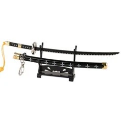 QIDUDZ Trafalgar Law,Trafalgar D Water Law Sword, Anime 1/4 Scale Mini Metal Sword Model Toy,Black White,Key Chains Toys Collections -Folkmanis Toys Shop 314d0Kiv93L