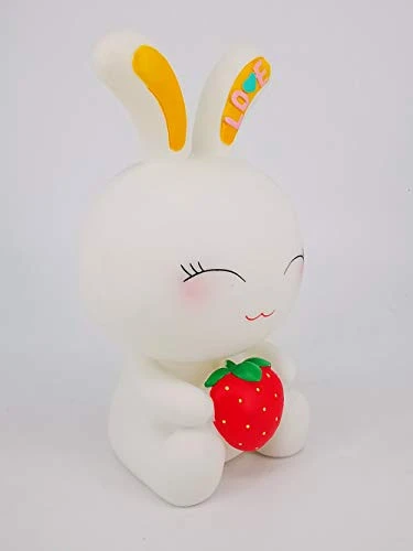 QTMY Vinyl Cute Bunny Piggy Bank Coin Bank For Girls Boys Adults,Easter Bunny Decor (Strawberry Rabbit) 5 QTMY Vinyl Cute Bunny Piggy Bank Coin Bank For Girls Boys Adults,Easter Bunny Decor (Strawberry Rabbit) - Image 3