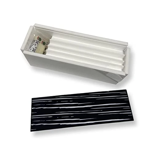Lucite Mahjong Premium Set - Tiles, Holders, And Storage Acrylic Box Included (White W Black Marble Cover) 3 Lucite Mahjong Premium Set - Tiles, Holders, And Storage Acrylic Box Included (White W Black Marble Cover)