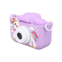 Kids Camera Dual Camera 2.0in IPS Screen 1080P Video Camera Toy With 32G Memory Card (Purple)