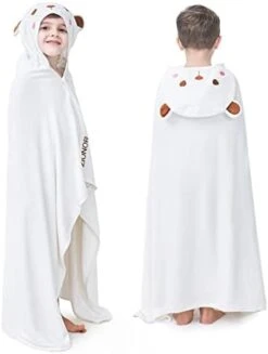 ZIONOR Bamboo Hooded Towel For Kids - 35'' X 50'' Extra Large Bath Towels For Kids 3-10 Yrs, Premium Soft Towels For Boys Girls, Ultra Absorbent And Hypoallergenic (Purple, Shark) 17 ZIONOR Bamboo Hooded Towel For Kids - 35'' X 50'' Extra Large Bath Towels For Kids 3-10 Yrs, Premium Soft Towels For Boys Girls, Ultra Absorbent And Hypoallergenic (Purple, Shark) -Folkmanis Toys Shop 318yqGmjuJL. AC