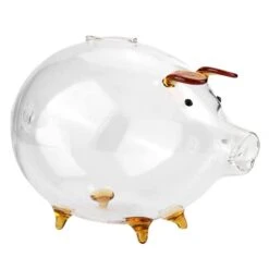 Money Banks Transparent Glass Pig Coin Saver Bank Piggy Money Saving Box Children Gift Cute Pig Appearance Novelty Gag Toys