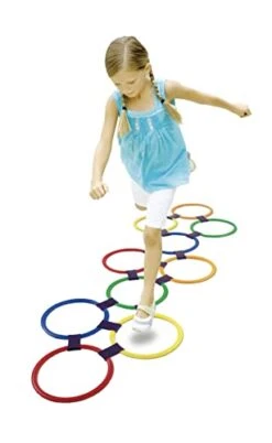 GOODLYSPORTS 2-in-1 Hopscotch & Bean Bag Toss Combine Hop Scotch Ring Game (20Pc) With Bean Bag Toss Game (6Pc)- Educational And Learning Activities For Kids. -Folkmanis Toys Shop 31BT6gyRFAL