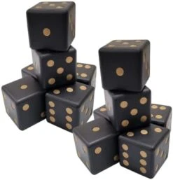 Macro Giant 3.2 Inch PU Soft Foam Playing Dice, Set Of 12, Black- Gold Color, Round Edge, Toy Brick, Board Games, Math Teaching, Kid Toy Gifts, Educational Toy -Folkmanis Toys Shop 31E9JtAt2OL. AC