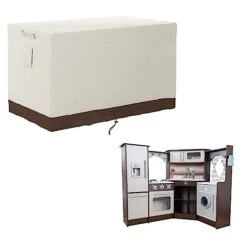XCZ Toy Kitchen Cover, Wooden Corner Play Kitchen Cover Is Water And Dust Resistant And Fits KidKraft Ultimate Corner Wooden Play Kitchen (Cover Only) 44" L X 33" W X 37" H