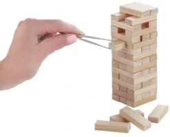 Finger Mini Wooden Topple Tower - Learning Tower Game - Test Your Skills And Wooden Stacking Game, Wooden Stacking Blocks And Easy To Topple Tower Set Tower Stacking Toys Portable Wood Tower Game