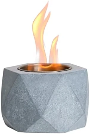Table Top Fire Pit Bowl - Stone Effect Tabletop Fireplace Indoor Outdoor Decor Portable Concrete Rubbing Alcohol Burner Smores Maker For Patio Balcony With Extinguisher 9 Table Top Fire Pit Bowl - Stone Effect Tabletop Fireplace Indoor Outdoor Decor Portable Concrete Rubbing Alcohol Burner Smores Maker For Patio Balcony With Extinguisher - Image 7