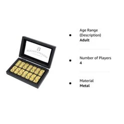 Bucher&Rossini Metal Surface Dominoes Set - Premium Classic 28 Pieces Double Six In Durable PU Wooden Box With Strong Magnetic Sealed For Party Entertainment -Folkmanis Toys Shop 31Lfv97wHmL