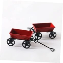 3pcs Small Trailer Simulation Cart Toy Outdoor Playset Mini Shopping Cart Miniture Decoration Mini Accessories Outdoor Metal Decor Small Landscape Decor Trolley DIY Supply Carriage -Folkmanis Toys Shop 31MiPr80NDL