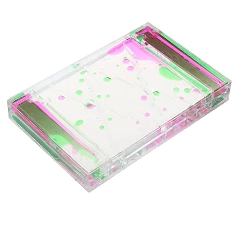 Xiaojikuaipao Square Slide Mix Illusion Floating Colored Oil Hourglass Liquid Motion Timer Kids Educational Sensory Toy Home Decoration - Pink + Green 8 Xiaojikuaipao Square Slide Mix Illusion Floating Colored Oil Hourglass Liquid Motion Timer Kids Educational Sensory Toy Home Decoration - Pink + Green - Image 6