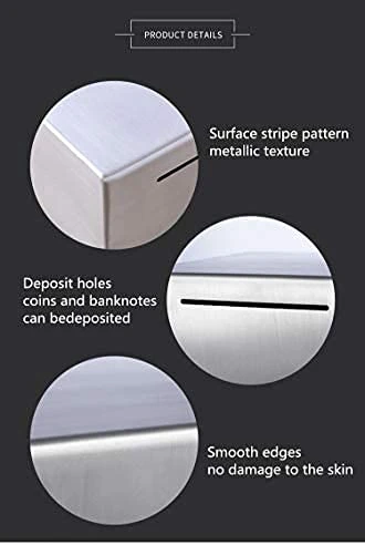 Thyggzjbs Safe Piggy BankMade Of Stainless Stell,Security Piggy Bank Coins Money Savings Box Toys/Toy Gifts Birthday Gift ,Can Only Save The Piggy Bank That Cannot Be Taken Out(Medium) 7 Thyggzjbs Safe Piggy BankMade Of Stainless Stell,Security Piggy Bank Coins Money Savings Box Toys/Toy Gifts Birthday Gift ,Can Only Save The Piggy Bank That Cannot Be Taken Out(Medium) - Image 5