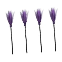 Totority 4 Pcs Witch Broom Cosplay Costume Witch Accessories Kids Decor Photography Prop Toy Witch Costume Accessories Cosplay Broom Props Halloween Prop Children Witch Broom Broomstick Toy