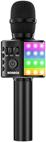 BONAOK Karaoke Microphone For Kids Adults Wireless Mic With Bluetooth Speaker Rechargeable Portable Handheld Echo Microphones With Disco Light For Party Home Outdoor Speaking Singing,Q37L (Gold) 7 BONAOK Karaoke Microphone For Kids Adults Wireless Mic With Bluetooth Speaker Rechargeable Portable Handheld Echo Microphones With Disco Light For Party Home Outdoor Speaking Singing,Q37L (Gold) - Image 5