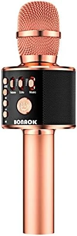 BONAOK Karaoke Microphone For Kids Adults Wireless Mic With Bluetooth Speaker Rechargeable Portable Handheld Echo Microphones With Disco Light For Party Home Outdoor Speaking Singing,Q37L (Gold) 10 BONAOK Karaoke Microphone For Kids Adults Wireless Mic With Bluetooth Speaker Rechargeable Portable Handheld Echo Microphones With Disco Light For Party Home Outdoor Speaking Singing,Q37L (Gold) - Image 8