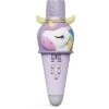 Karaoke Microphone Machine For Kids Toddler Toys With Wireless Bluetooth Mic Speaker LED Light Christmas Birthday Gift For 4-12 Years Old Girls Boys With Cute Cartoon Unicorn Design (Purple)