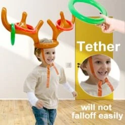 Baicai Inflatable Reindeer Antler Toss Headband Game Christmas Toy, For Kids Adults Family Christmas Party Favors Outdoor Indoor Ring Toss Xmas Games, 2 Antlers & 10 Rings & 1 Air Pump 8 Baicai Inflatable Reindeer Antler Toss Headband Game Christmas Toy, For Kids Adults Family Christmas Party Favors Outdoor Indoor Ring Toss Xmas Games, 2 Antlers & 10 Rings & 1 Air Pump -Folkmanis Toys Shop 31T3P2te3KL