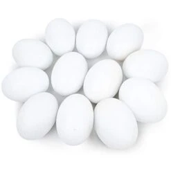 JOYIN 12 PCS Unpainted White Wooden Fake Easter Eggs For Easter Egg Hunt, Paintable Easter Eggs, Easter Crafts For Kids Party Favor, Children Easter DIY Game, Kitchen Craft Adornment, Egg Toy Food