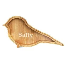 Custom Kids Animal Piggy Bank, Make Your Own Name Animal Piggy Bank, Wooden Kids Coin Bank Toy For Boys Girls Birthday By ALBK (Bird)