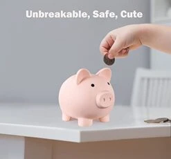 Piggy Bank, Unbreakable Plastic Money Bank, Coin Bank For Girls And Boys, Medium Size Piggy Banks, Practical Gifts For Birthday, Christmas, Baby Shower (Flesh-Colour) -Folkmanis Toys Shop 31ZYstUIOqS