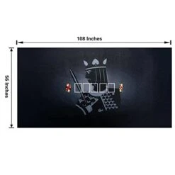 BWLOKXUN Texas Hold'em And 21 Blackjack 108x56 Inch Oval Table Felt With King Design Comfortably Fits Up To 10 Players Waterproof And Portable