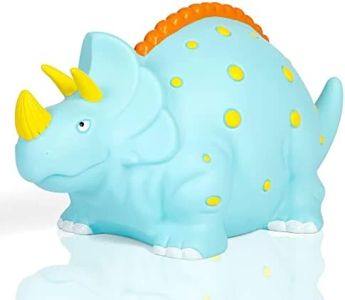 H&W Triceratops Piggy Bank, Large Dinosaur Money Bank, Shatterproof First Coin Bank & Birthday Gift Kids Boys Girls Home Decoration(Blue) 9 H&W Triceratops Piggy Bank, Large Dinosaur Money Bank, Shatterproof First Coin Bank & Birthday Gift Kids Boys Girls Home Decoration(Blue) - Image 7