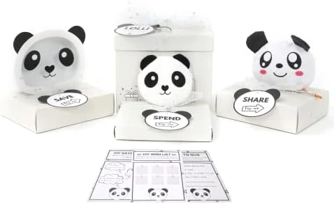 Happy Lolli Birthday Gift For Girls/Boys, 3 Individually Wrapped Gifts In 1 With 3 Tasks To Teach Kids Responsible Money Management And Giving With Panda Piggy Bank, Purse & A Tote Bag- Ready To Gift 10 Happy Lolli Birthday Gift For Girls/Boys, 3 Individually Wrapped Gifts In 1 With 3 Tasks To Teach Kids Responsible Money Management And Giving With Panda Piggy Bank, Purse & A Tote Bag- Ready To Gift - Image 8