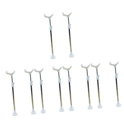 Toyvian 10 Pcs Doll Stand Outdoor Head Basketball Head Hoop Basketball Games Doll Stands Dolls Support Action Figure Display Holder Figure Stand Puppet White Support Frame Plastic, Alloy
