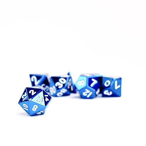 FanRoll By Metallic Dice Games 16mm Metal Polyhedral DND Dice Set: Blue, Role Playing Game Dice For Dungeons And Dragons 4 FanRoll By Metallic Dice Games 16mm Metal Polyhedral DND Dice Set: Blue, Role Playing Game Dice For Dungeons And Dragons - Image 2