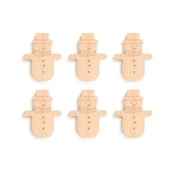 DEMDACO Season To Be Stacking Natural Brown 3 Inch Wood Snowman Christmas Activity Balance Game