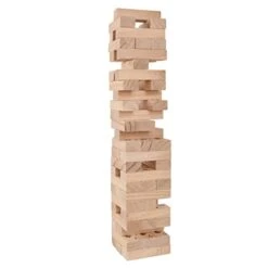 NI-ROU Wooden 2 In 1 Tumbling Tower Game With Poker Stacking Classic Games For Adults And Family Outdoor & Indoor 4.7 X 1.6 X 1 Inches -Folkmanis Toys Shop 31jljPrkOAL