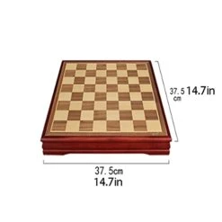 Magnetic Travel Chess Set Solid Wood Metal With Board Storage Compartment Great Travel Toy Set 14.7in Board Games -Folkmanis Toys Shop 31oGVljGUSL