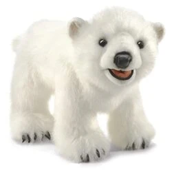 Folkmanis Polar Bear Cub Hand Puppet, White, Model:3041