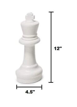 MegaChess Large Premium Chess Set With 12 Inch Tall King Black And White With Quick Fold Nylon Mat