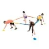 HearthSong Multi-Way Tug-of-War Game With 14 Foot Elastic Band, Four Cones And Four Balls
