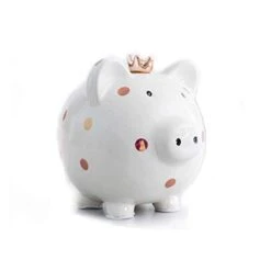 Piggy Bank Ceramic Piggy Bank Cute Coin Bank For Children's Day Birthday Gifts Large Capacity Toys For Boys And Girls Money Box Money Boxes (Color : White)