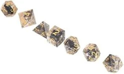 DND Dice Set, Resin Polyhedral D/D Dragon Dice With Box For Dungeons/Dragons Pathfinder TTRPG, 7 Pack(Blue+Gold) Adult Spoof Whole Person Toys -Folkmanis Toys Shop 31yqKpNiudL. AC