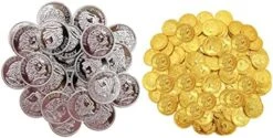 SAFIGLE 200pcs Pirate Gold Coin Pirate Playset Metal Pirate Coins Treasure Embossed Coins Makeup For Pirate Accessories Simulation Treasure Coins Funny Game Coins Gem 11 SAFIGLE 200pcs Pirate Gold Coin Pirate Playset Metal Pirate Coins Treasure Embossed Coins Makeup For Pirate Accessories Simulation Treasure Coins Funny Game Coins Gem -Folkmanis Toys Shop 41 KIZKjakL. AC
