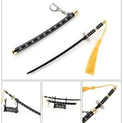 QIDUDZ Trafalgar Law,Trafalgar D Water Law Sword, Anime 1/4 Scale Mini Metal Sword Model Toy,Black White,Key Chains Toys Collections -Folkmanis Toys Shop 410maqH6yuL