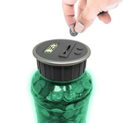 Digital Coin Bank Savings Jar By DE - Automatic Coin Counter Totals All U.S. Coins Including Dollars And Half Dollars - Original Style, Glow In The Dark -Folkmanis Toys Shop 411By3kXRiL