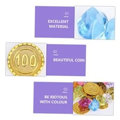 300pcs Gold Coin Props Gems For Stuffed Toys Toys Jewelry Playset Gold Coins Pirate Coins Pirate Party Supplies Game Gold Coins Pirate Playset Treasure Chest -Folkmanis Toys Shop 411HpnS82TL