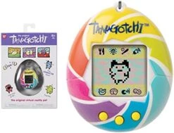 TAMAGOTCHI 42879 Bandai, Gen 1, Candy Swirl With Chain-The Original Virtual Reality Pet, Multicolor -Folkmanis Toys Shop 411jl uYuL. AC