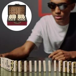 Toyvian Kids Toys Wooden Toys Train Set 1 Set Wood Dominoes Set With Treasure Box Dominoes Block Set Domino Construction Treasure Chest Gem Jewelry Box Party Favors Train Sets Mini Toys Wooden Toys -Folkmanis Toys Shop 4128ku78jcL