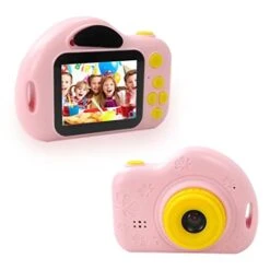 JRSHOME Kids Camera 1080P HD Digital Video Children Camera Portable Toys Toddler Photo With Games Pink For Age 3-10 Girls Gift For Christmas Birthday New Years