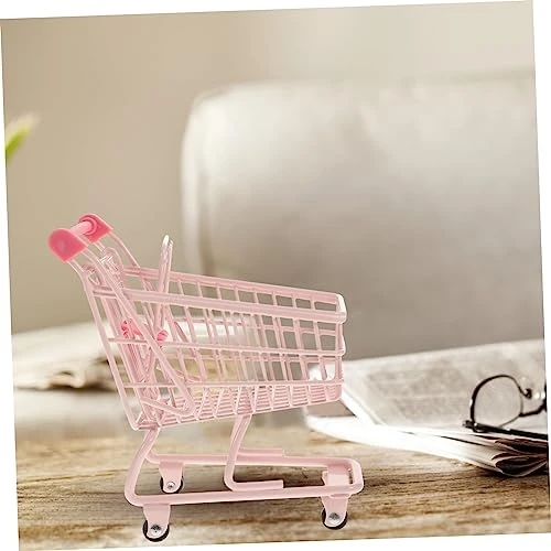 STOBOK 1pc Mini Supermarket Storage Mini Trolley Cart Dollhouse Desk Trinkets Furniture Dolly Desk Decorate Truck Shopping Cart Toddler Set With Wheels Pink Micro 5 STOBOK 1pc Mini Supermarket Storage Mini Trolley Cart Dollhouse Desk Trinkets Furniture Dolly Desk Decorate Truck Shopping Cart Toddler Set With Wheels Pink Micro - Image 3