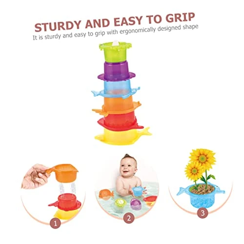 TOYANDONA 4 Sets Toy Stacking Beach Cups Baby Bathing Intelligent Sand Cartoon Plaything Cup Educational Toddler Bathtub Lovely Bath Kids Children 5 TOYANDONA 4 Sets Toy Stacking Beach Cups Baby Bathing Intelligent Sand Cartoon Plaything Cup Educational Toddler Bathtub Lovely Bath Kids Children - Image 3